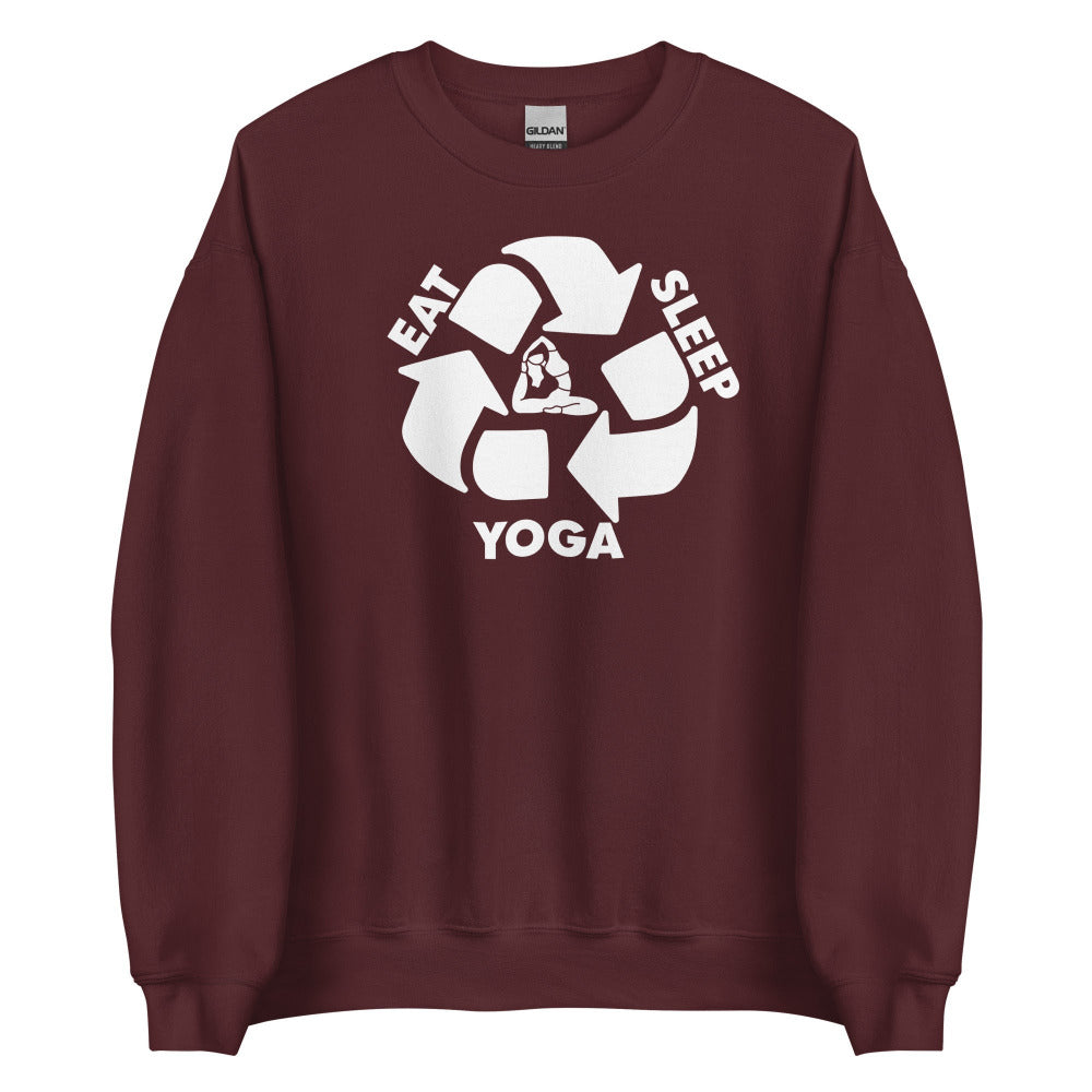 Eat Sleep Yoga Sweatshirt - Maroon Color